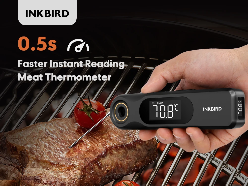 INKBIRD IHT-51K Dual-Display Fleischthermometer 1,8mm Ultradünne Sonde 0,5s Schnelle Reaktionszeit für Küche, Grillen, Backen – Detail 1