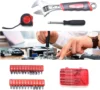 799pcs Aluminum Trolley Case Tool Set Silver, House Repair Kit Set, Household Hand Tool Set, with Tool Belt,Gift on Fat 3