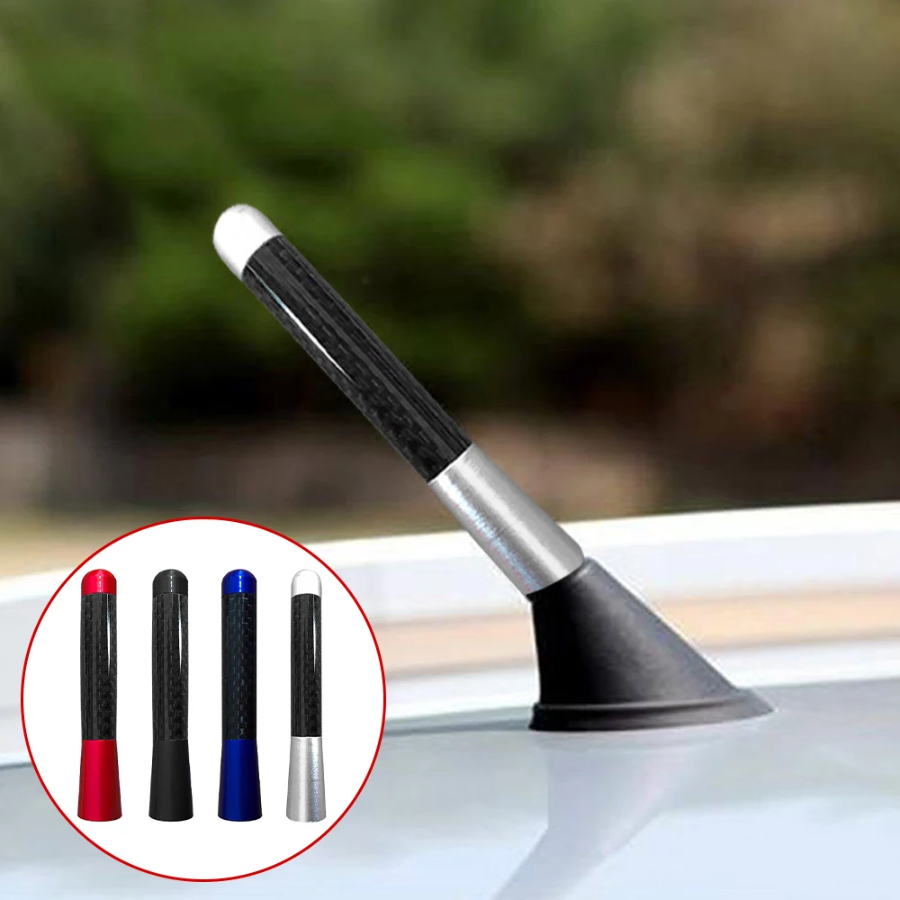 

3.5cm 8cm Universal Black Carbon Fiber Short Car Roof Radio Aerial Mini fm Antenna For BMW Mini Cooper S JCW R55 R56 R57 R60