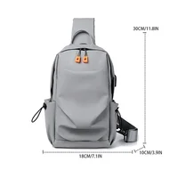 New Men's And Children's Chest Bag Waterproof Trend Simple Usb Charging Solid Color Multifunctional Messenger Bag Shoulder Bag 2