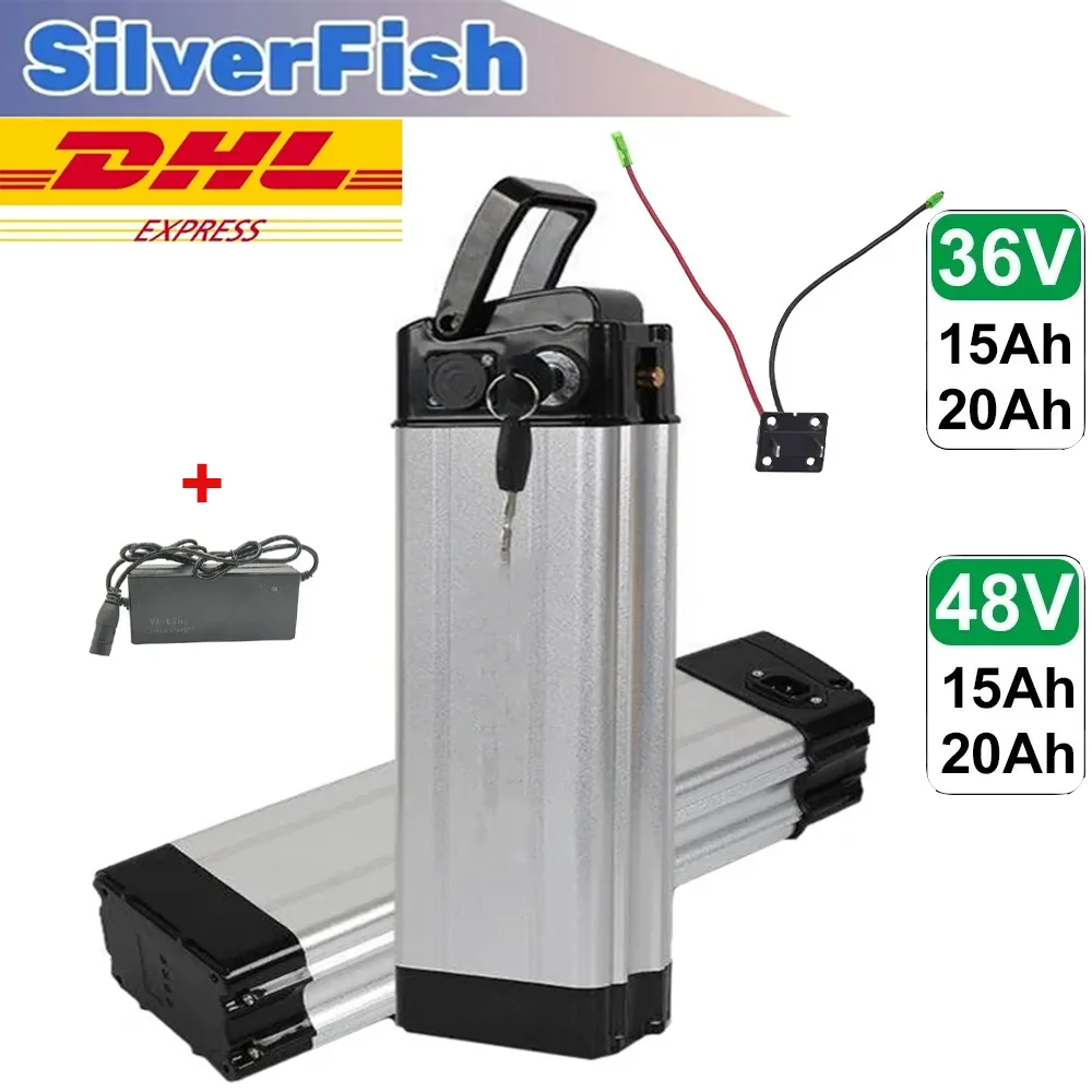 

Silver Fish 36v 48v Lithium Ebike Bateria 48v 15Ah 20Ah 500W 36V 15AH 20AH Li ion Electric Bike Bicycle battery pack