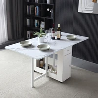 Table à manger extensible multifonctionnelle, rangement, table à manger rectangulaire, gain de place 6