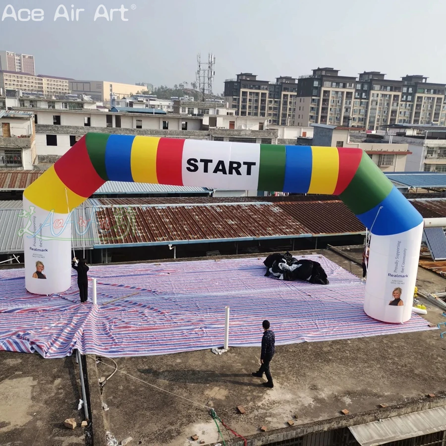 Inflatable Giant Arch Air Gantry, Customization, Colorful Archway, Giant, 13m, Advertising or Race