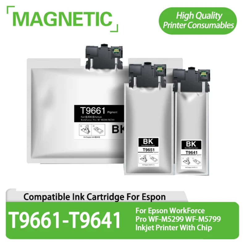 

Compatible T9641 T9651 T9661 Ink Bag Cartridge With Ink For Epson WorkForce Pro WF-M5299 WF-M5799 Inkjet Printer With Chip