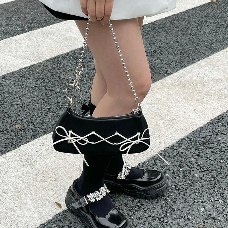 Fashion Women Shoulder Underarm Bag Luxury Design Chain Hobos Bag Solid Color Small Purse and Handbags For Ladies