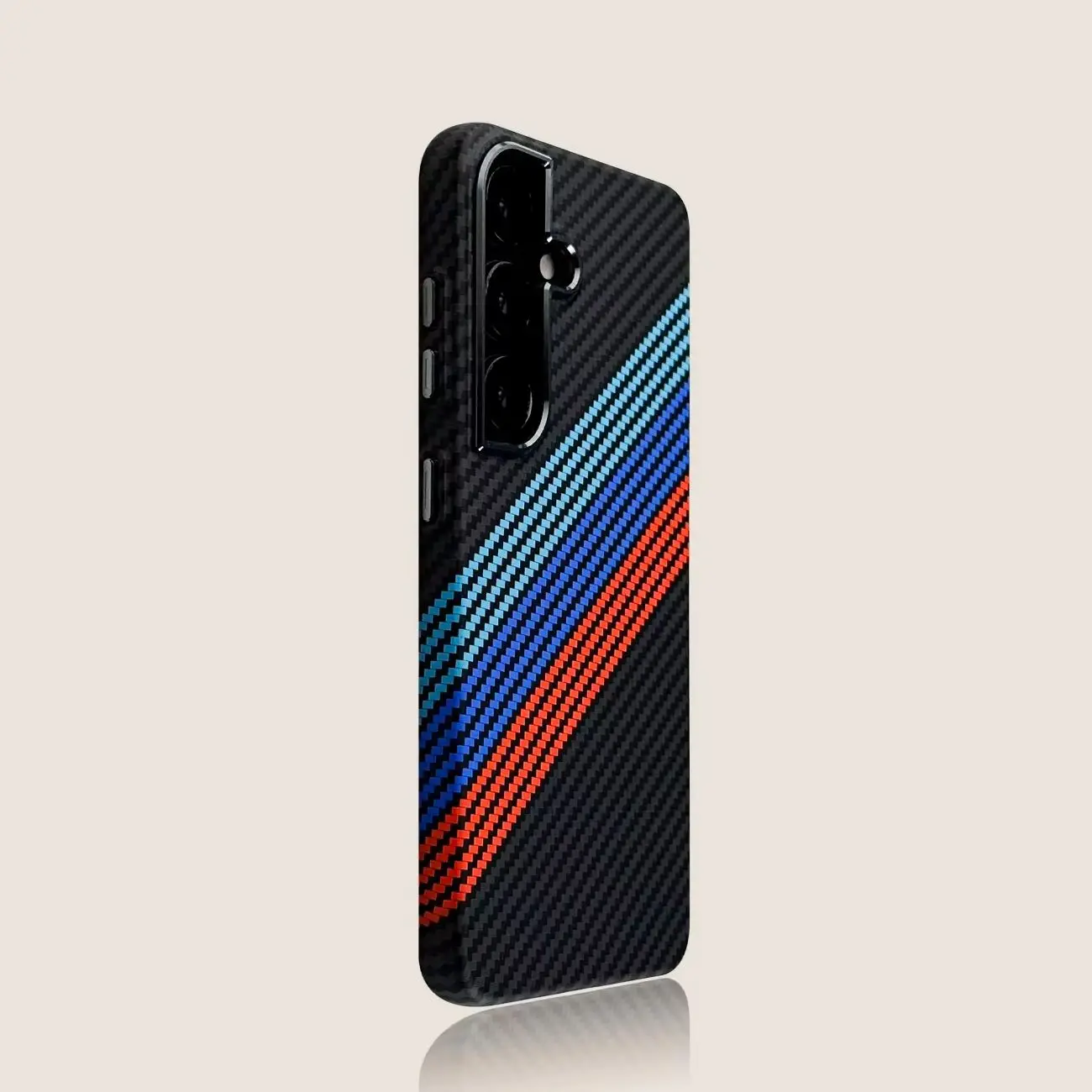 Luxury Carbon Fiber Texture Magnetic Charging Case with Alloy Lens Protection Rugged PC Cover