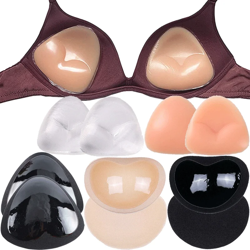 Women Bra Insert Pad Bra Cup Thicker Breast Push Up Silicone Pads