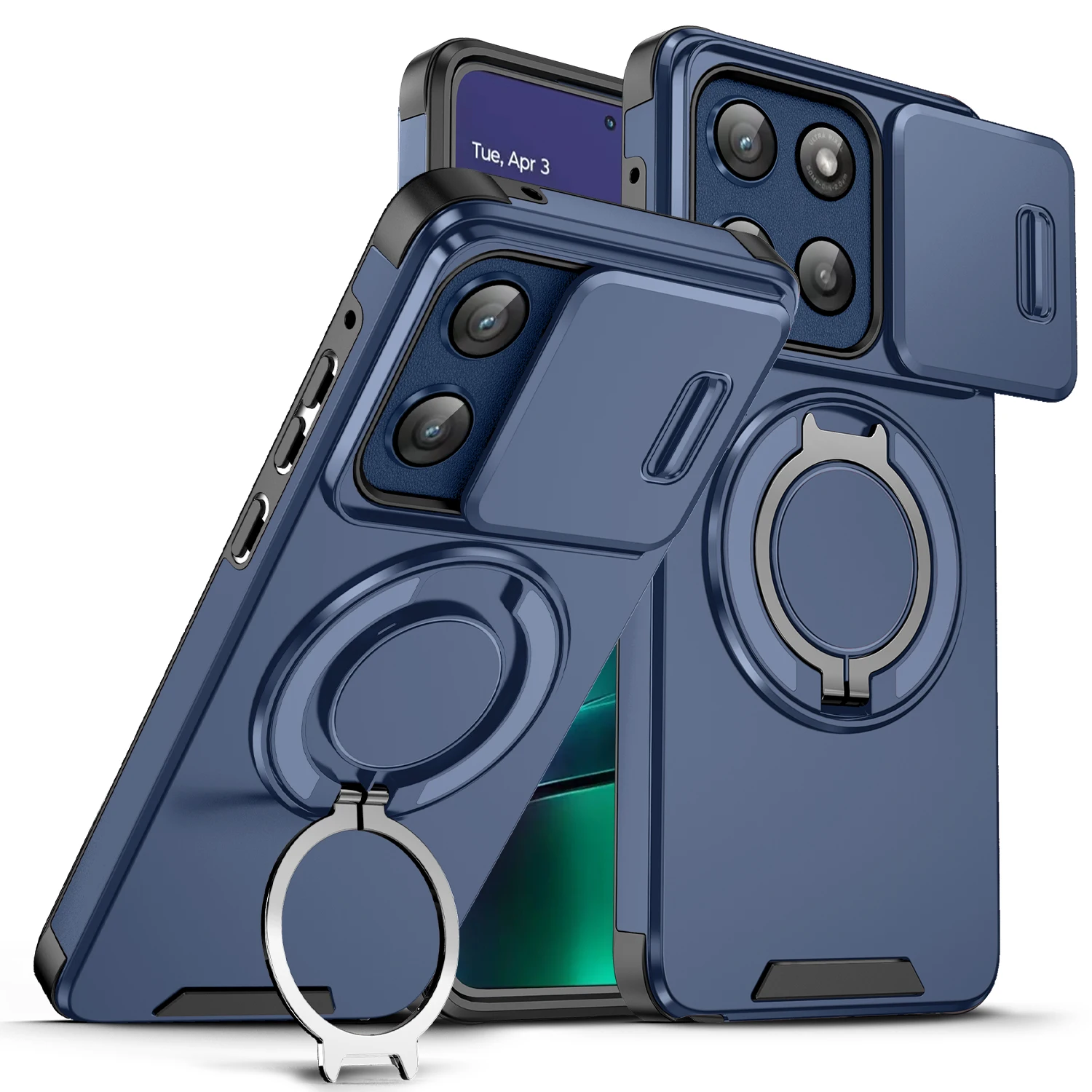 Shockproof Magnetic Stand Phone Case with Ring Kickstand Cover