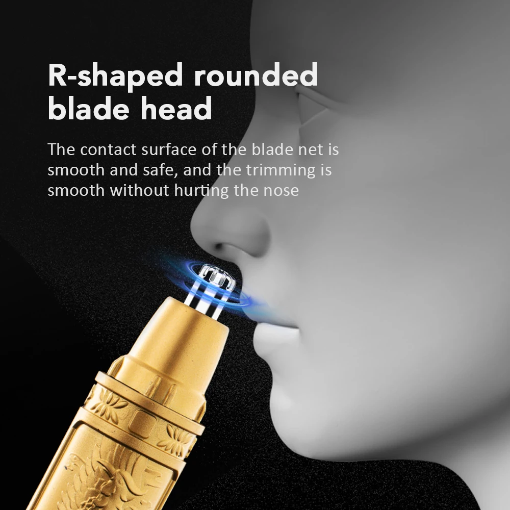 Men's Electric Nose Hair Trimmer Golden Dragon Rechargeable Washable Automatic Mini Nose Hair Trimmer Portable Ear Hair Remover
