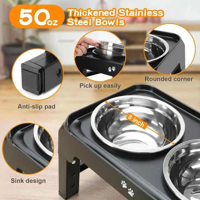 Elevated Non-Slip Dog Bowl Feeder 5