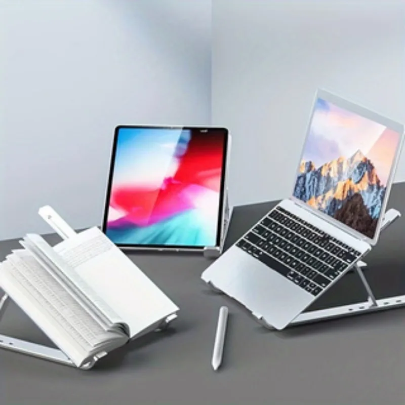 노트북 스탠드, 이중층 수직 접이식 방열 스탠드, 데스크탑 알루미늄 합금 리프팅 서스펜션 스탠드