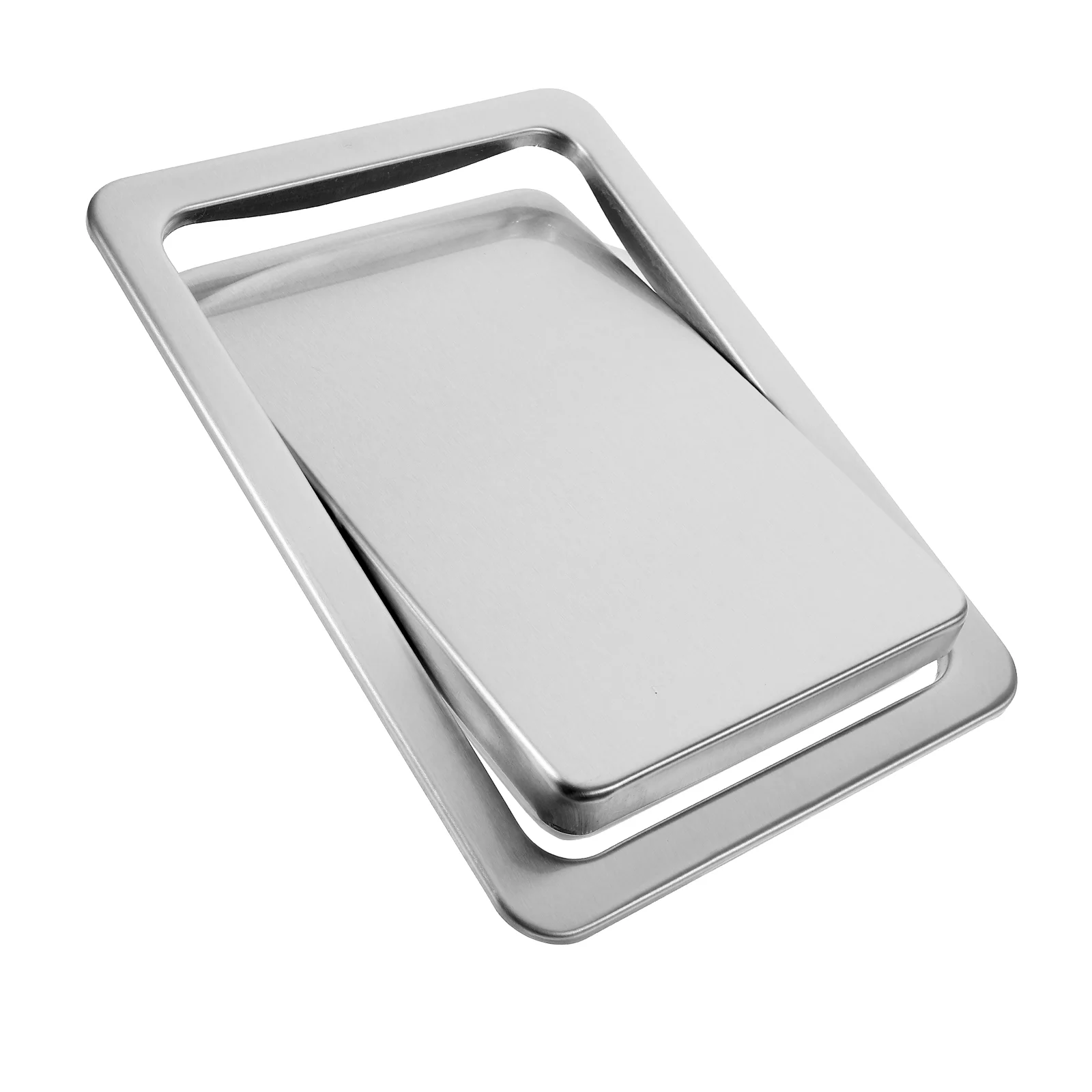 

Trash Bin Swing Flap Lid Embedded Type Stainless Steel Flush Built-in Balance Swing Flap Lid for Kitchen Removable under