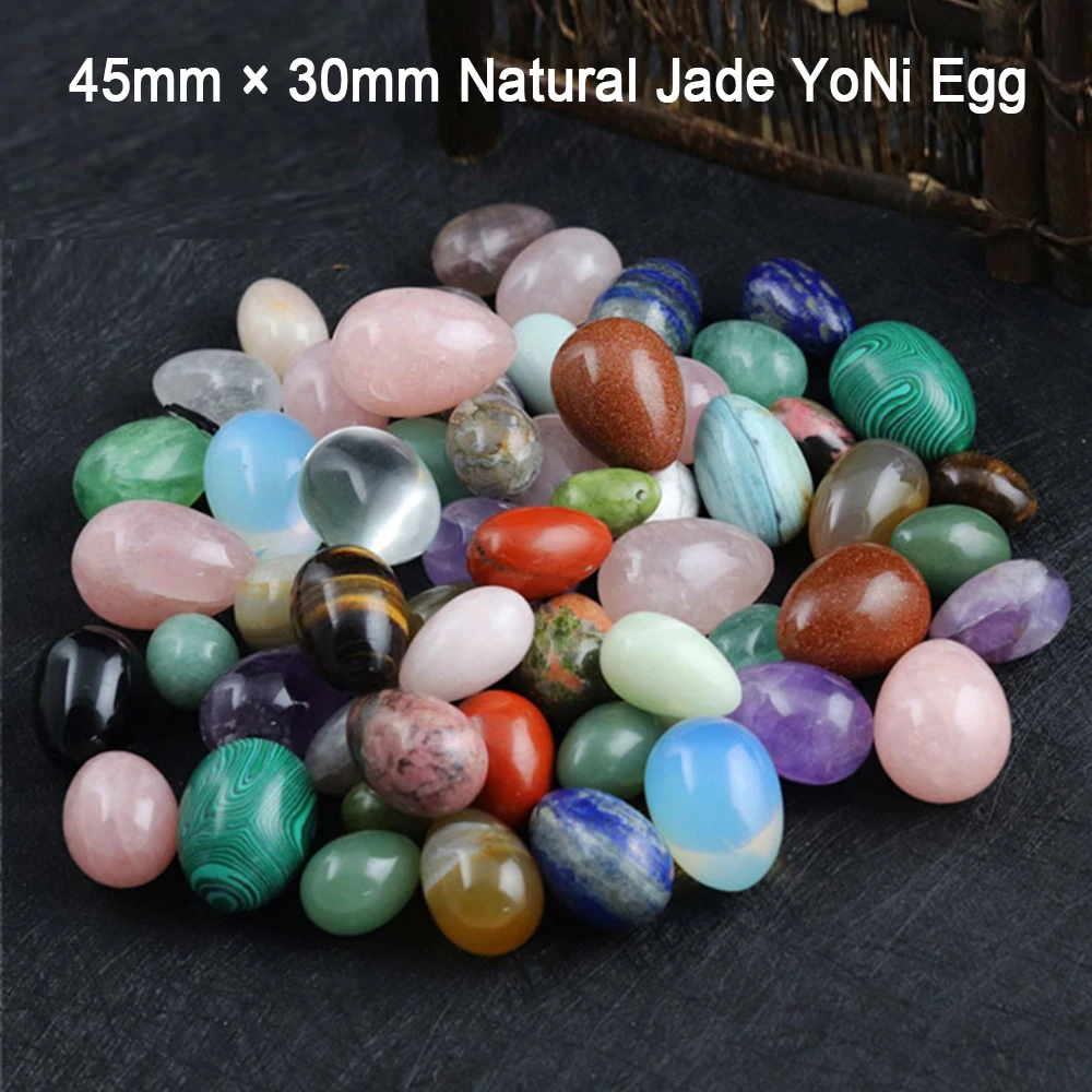 

45*30mm Multiple Materials Yoni Egg Women Kegel Exerciser Vaginal Muscles Tightening Ball Crystal Rose Quartz Eggs Dropshipping