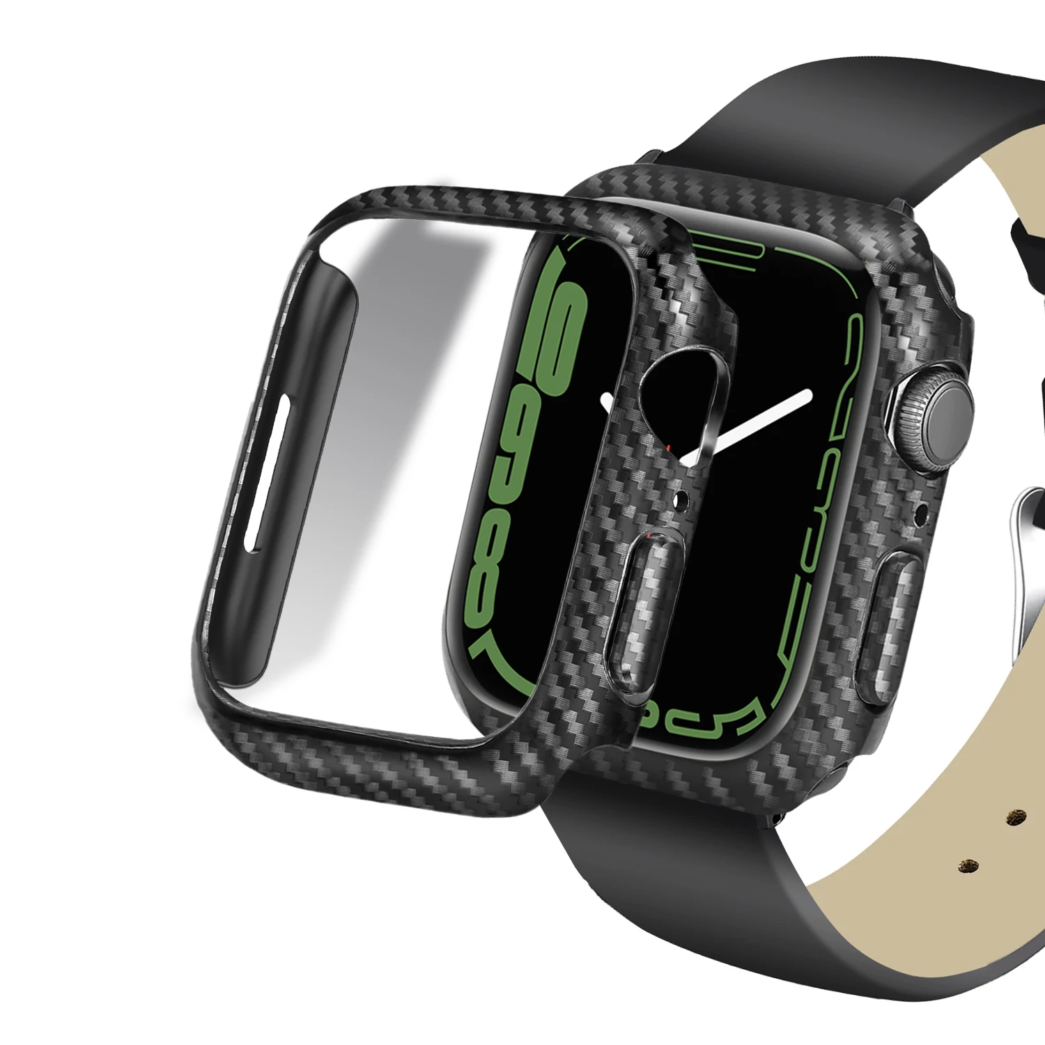 Чехол для Apple Watch series 6 SE 5 4 3 44 мм/40 мм iwatch 42 38 защитная рамка углеродный чехол