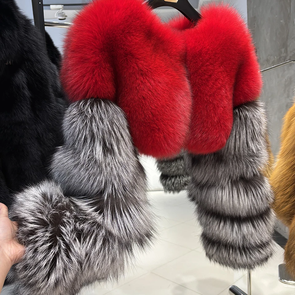 YOLOAgain リアルフォックスファージャケット女性ナチュラルアライグマ