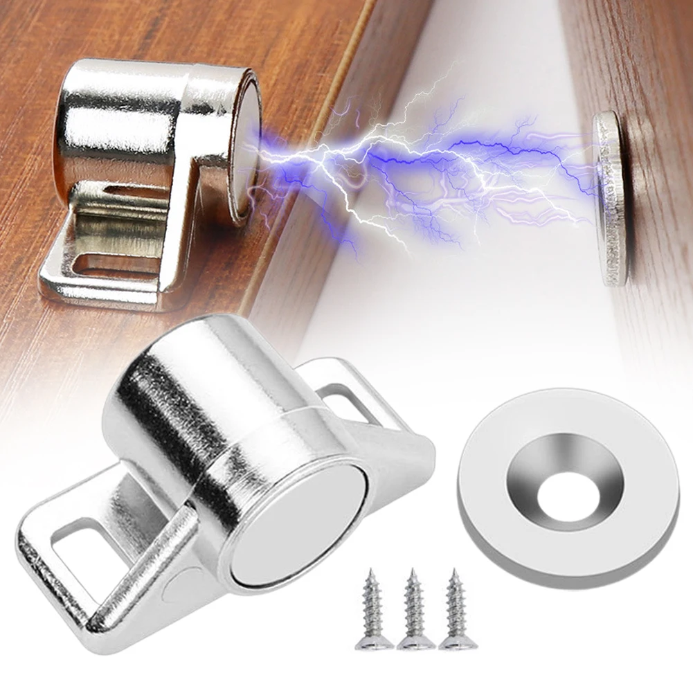1pc Strong Magnetic Cabinet Catches Cabinet Wardrobe Thickened Zinc Alloy Silver  Door Stopper Catch Latch Furniture Parts