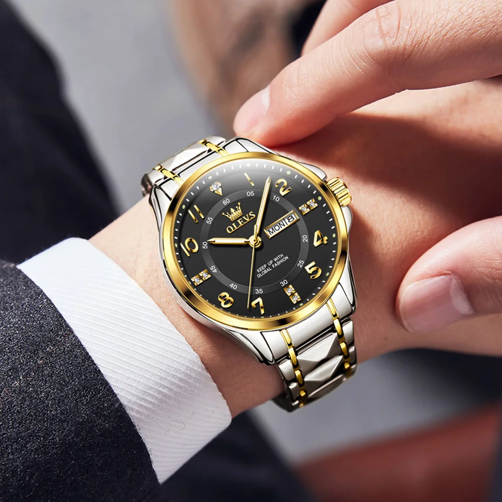OLEVS Fashion Watch Men Top Brand Luxury Waterproof Luminous Wristwatch Mens Sports Quartz Watches Date Week Reloj Hombre
