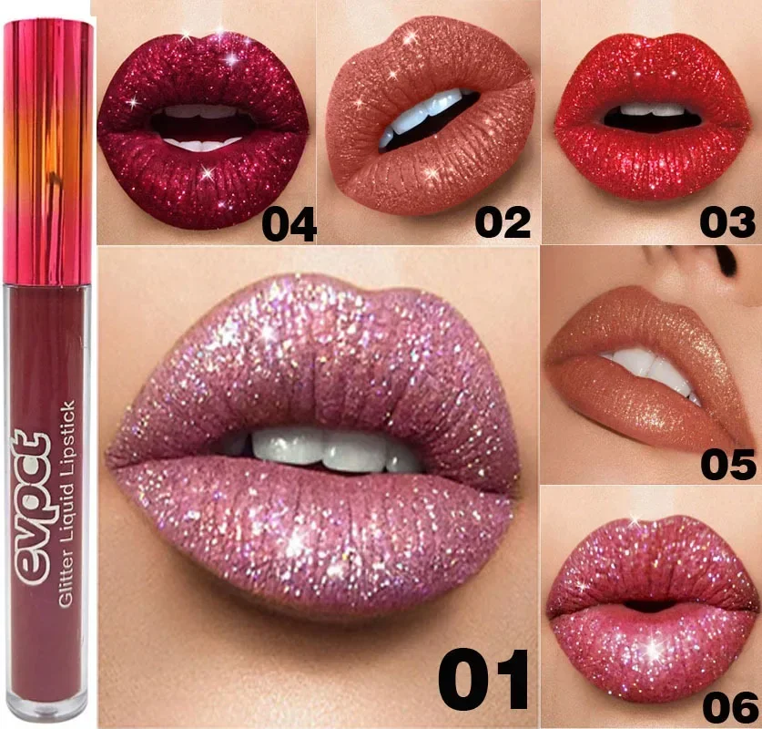 Waterproof diamond glitter lip gloss 15 colors liquid lipstick lip makeup