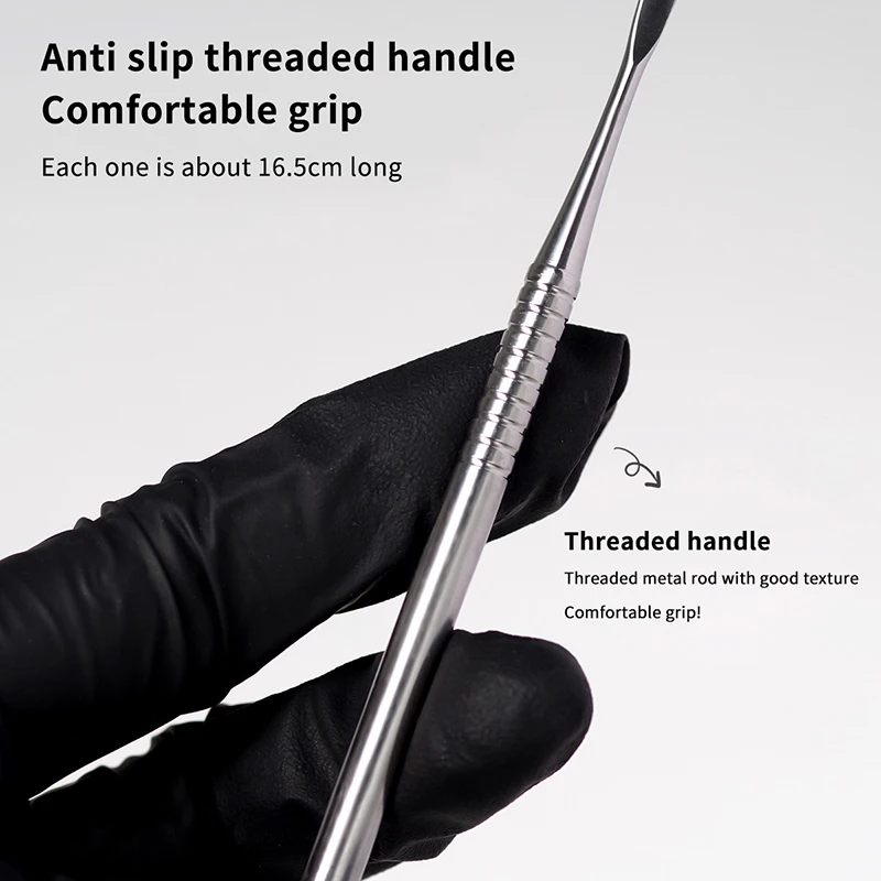Metal Double-headed Nail Carving Rod Extension Glue Removal Stick Gel Removal Spatula Nail Polish Dipping Tool