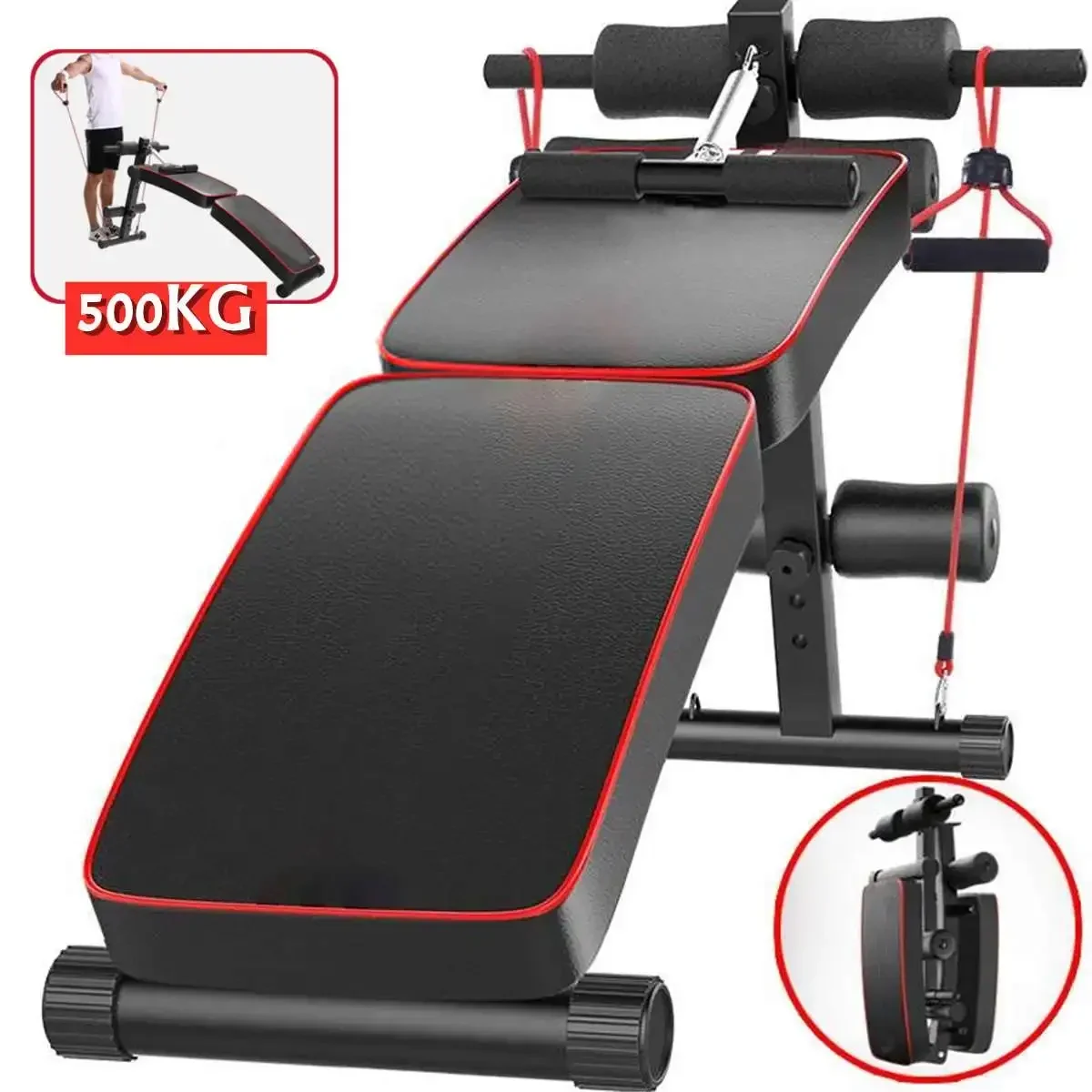 Foldable Fitness Equipment for Home Gym Sit Up Benches Adjustable Multifunction Abdominal Muscle Equipment Exerciser