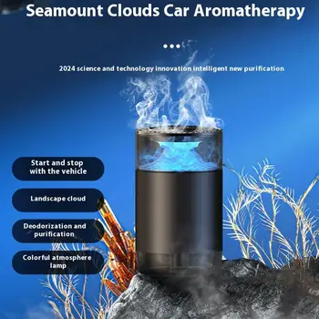 Smart Car Air Freshener Rechargeable Car Aroma Diffuser Cloud Mist with Sound Pickup Lamp RGB Light for Auto Interior Decoration 5