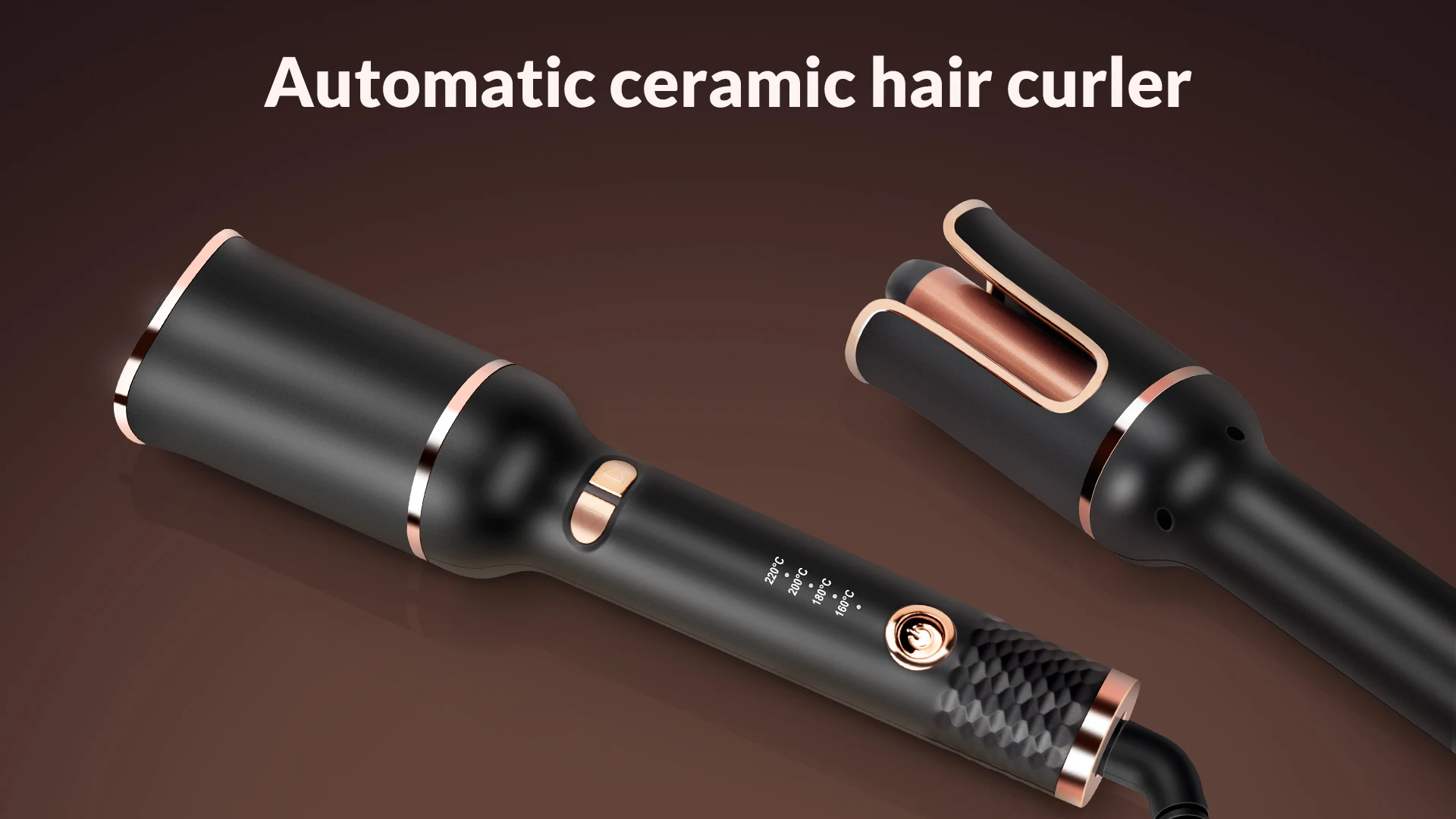 Automatic Hair Curling Iron, Dual Voltage Rotating Curling Iron with Auto Shut Off.-Big Curls 