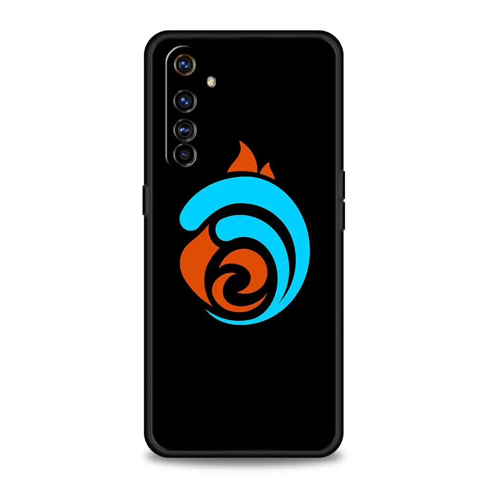 Genshin Impact Logo Luxury Black Silicone Phone Case