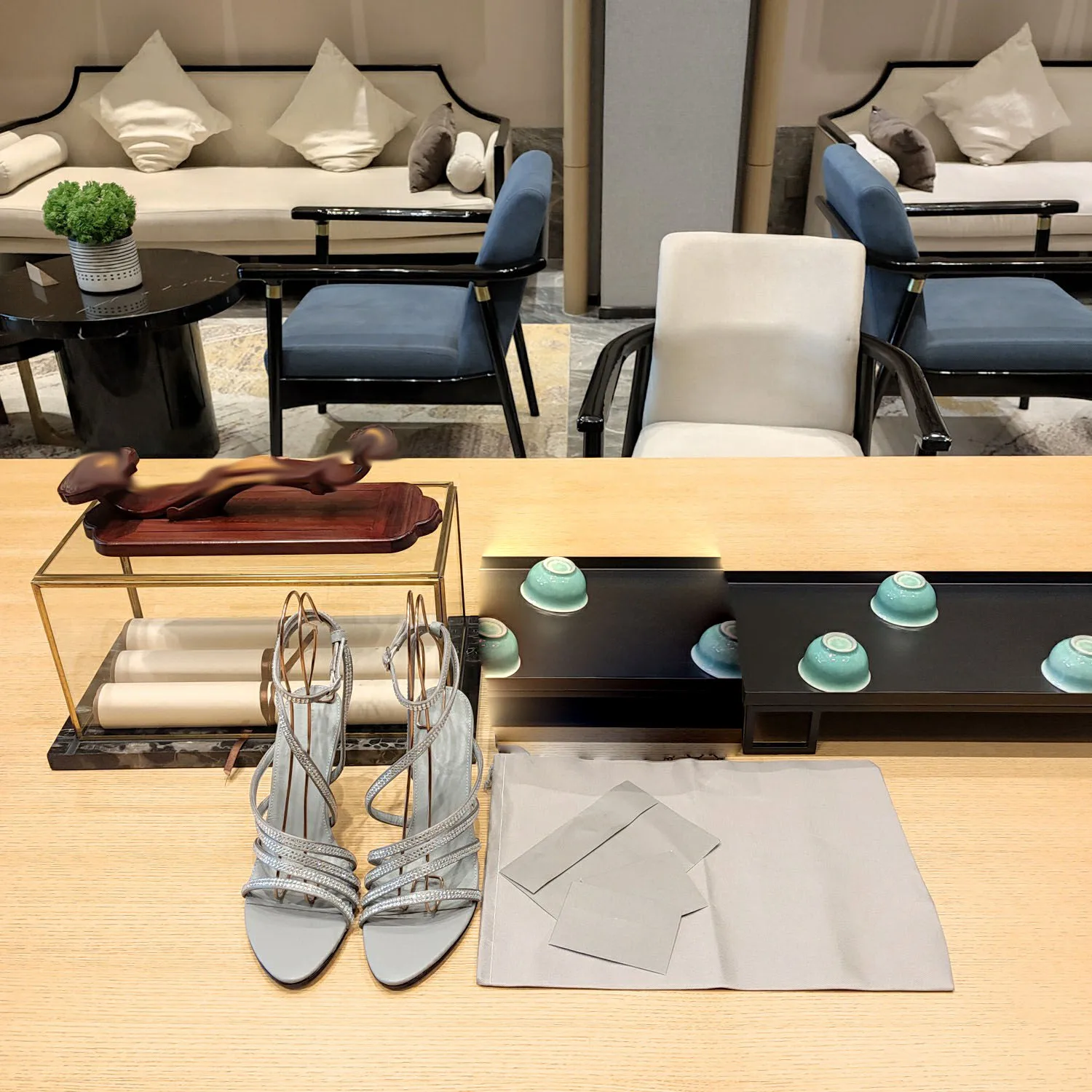 

Round toe stiletto sandals sheepskin crystal hot diamond 1231