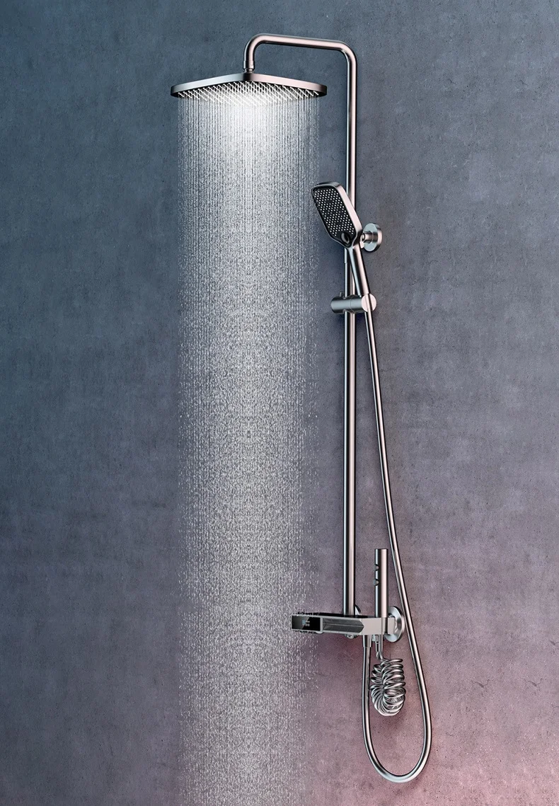 Description Picture 3 of itemHot Cold Mixer Shower Set Bathroom LED Digital Shower System Bathtub Wall Mount SPA Rainfall Round Tube Faucet Luxury Torneiras