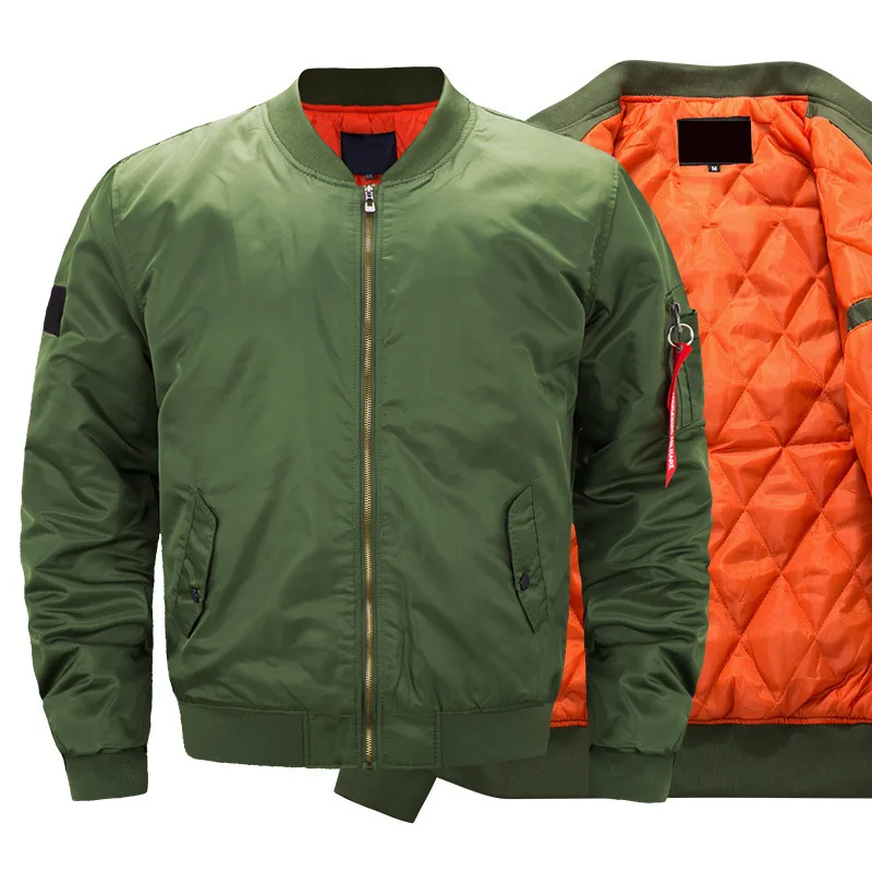 

New pilot Air men bomber jacket Mens Military Bomber Jackets Men Casual Solid Zipper Pilot Jacket Green New Slim Fit Male Coats