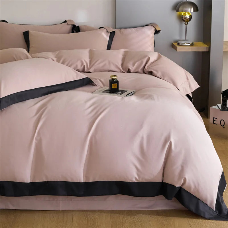 

Luxury Wind Four-piece Set 100 Cotton Double Color Quilt Cover Sheets Bedding