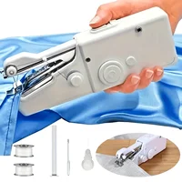 1pc Mini Portable Handheld Sewing Machine, Quick Stitch Tool for Fabric, Cloth, Clothing 1