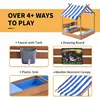 1Pc 49In Large Wooden Sand Box with Liner Drawing Board Sink House Design Sand Boxes for Backyard Garden Beach for Beach Outdoor 4