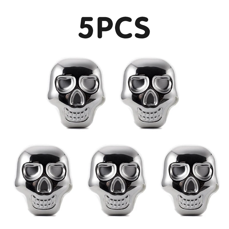Stainless Steel Skull Ice Cube Drink Beer Cooler 5pcs for Bar Cocktails Cooling Whiskey Stone Household Party Freezing Ice Cube