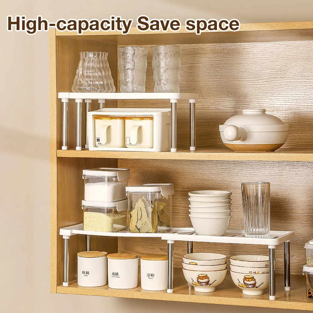 Kitchen Cabinet Organizer Adjustable Layered Storage Shelf Spice Rack Dish Bowl Shelf for Kitchen Cupboard Pantry Sink Organizer 5