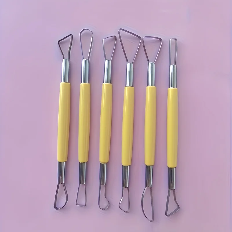 Stone-plastic clay tools 6-piece plastic scraper Pottery polymer clay flat wire knife Plasticine DIY carving knife polymer clay tools pottery tools clay sculpting tools pottery sculpting tools clay craft tool