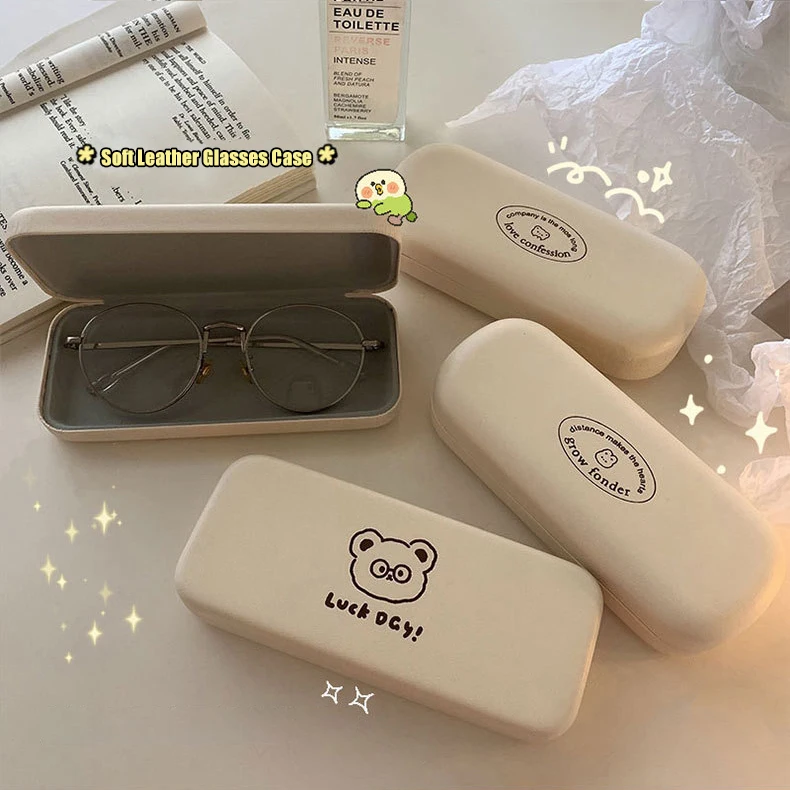 Cute Glasses Case Box Transparent Carry Box Eyewear Sunglasses Hard  Accessoires