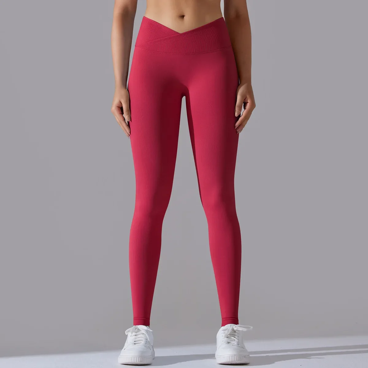 V Cross Waist Fitness Seamless Pants Women Nude Feeling Buttock Lifting Yoga Quick Dry Push-Up Tights Sweatpants Gym Leggings