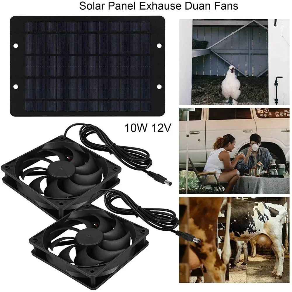 10W 12V Solar Exhaust Fan with Panel, Mini Roof Ventilator for RV Attic Home Bathroom Ventilation Air Circulation solar fans