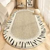 Retro Style Bedroom Decoration Plush Carpet Oval Bedside Rug Fluffy Soft Carpets for Living Room Home Washable Thicken Floor Mat 2