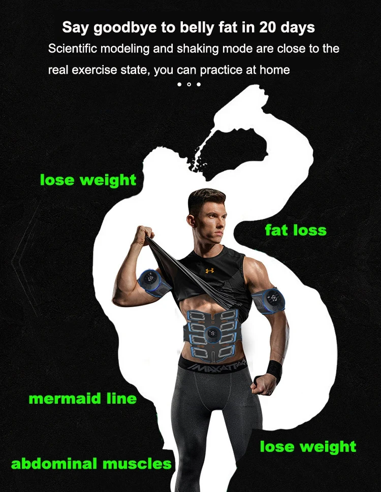USB wiederauf ladbare Bauch muskel trainer tragbare Bauch muskel massage gerät elektronische Trainings gürtel Übung Fitness geräte – Detail 7