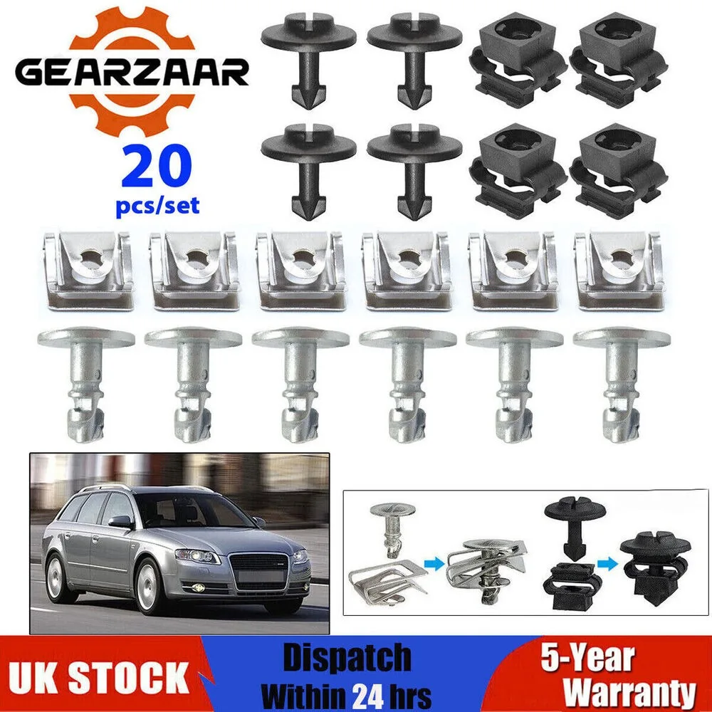 20 Pezzi Per Audi A4 A6 A8 Tt Undertray Engine Under Cover Clip Di Fissaggio Kit Vite