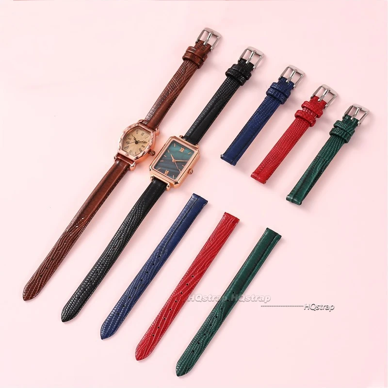 Soft Leather Slim Wristwatch Bands - Women's Fashion Ultra-Thin Strap