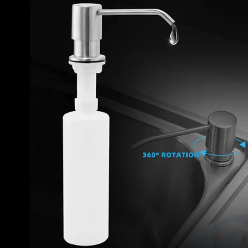 Kitchen Sink Countertop Press Pump Apparatus 350 Ml Stainless Steel Reusable Pump Head Extension Tube Liquid Bottle Sink