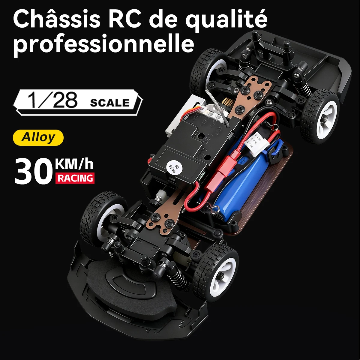 WLtoys 284191 1:28 4WD Gyroscope Voiture RC 30km/h LED