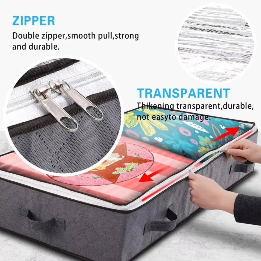 Under Bed Storage Bag Clothing Blanket Quilt Organizer Bedroom Dormitory Large Capacity Dustproof Organizer Bags Household Items 4