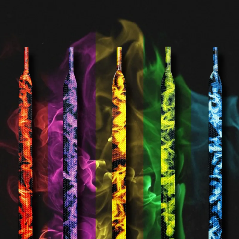 Fire Shoelaces AF1/AJ1 Universe Galaxy Flat Shoelaces Red Blue Green