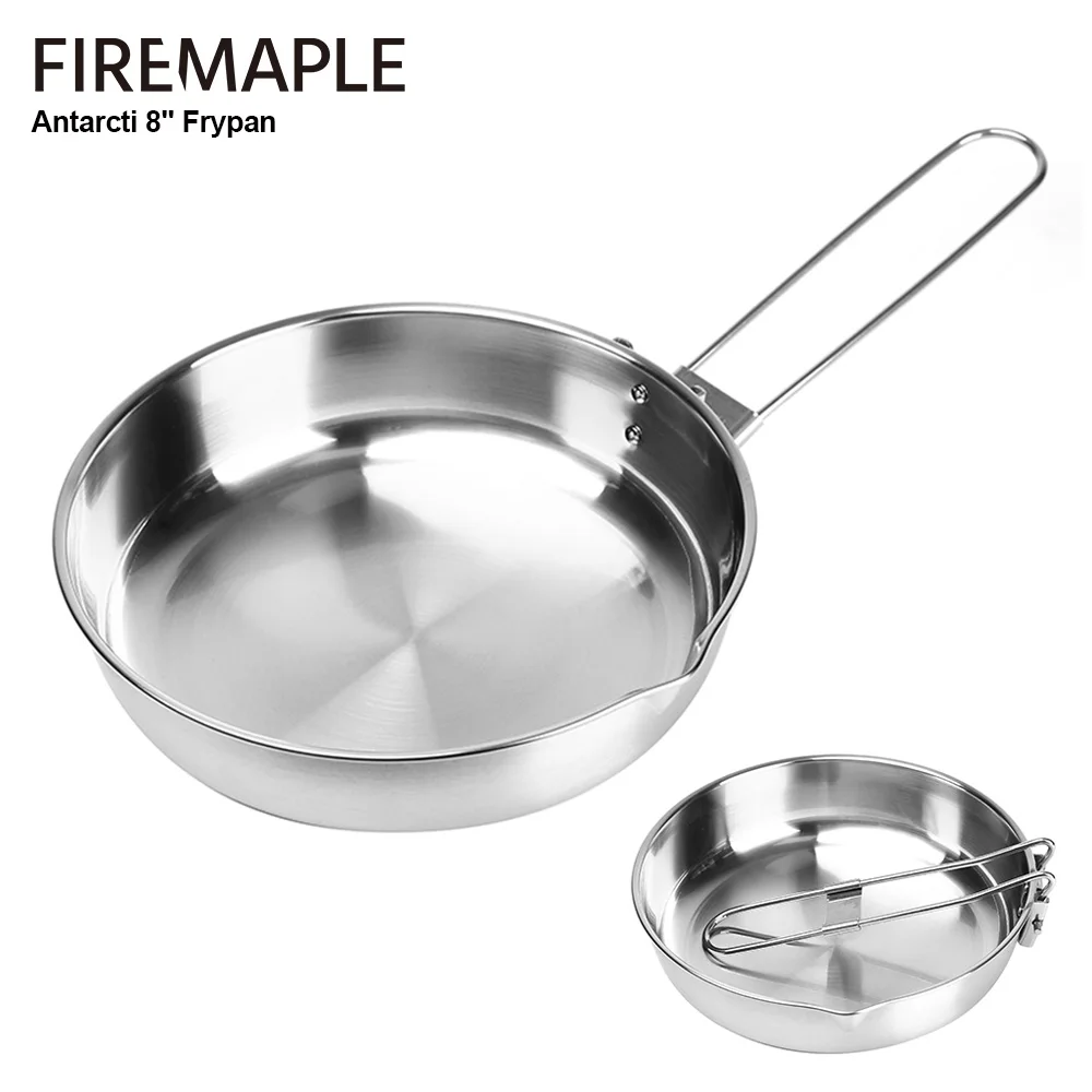 Фото Fire Maple 304 Складная Сковорода Из Нержавеющей Стали с трехслойной конструкционной базой антарктия 8 дюймов сковорода для кемпинга на открытом воздухе №1