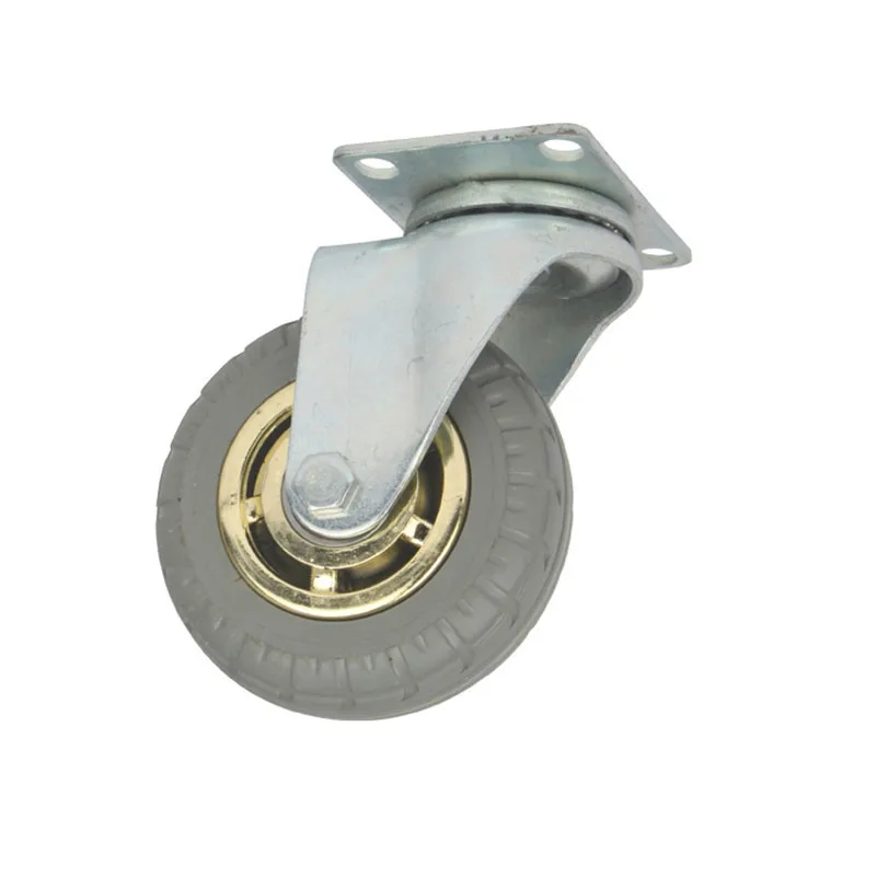

4-Inch Furniture Caster Solid Rubber Tire Trolley Wheel Bearing Universal Muted Medical Bed Equipment Part Without Brake