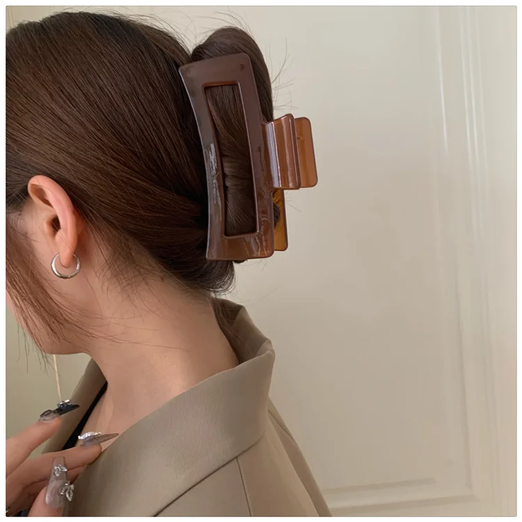 Neue 13CM Übergroßen Haar Clips Trendy Einfache Feste Große Haar Krallen Barrettes Haarnadeln Für Frauen Mädchen Haar Zubehör Headwear – Detail 6